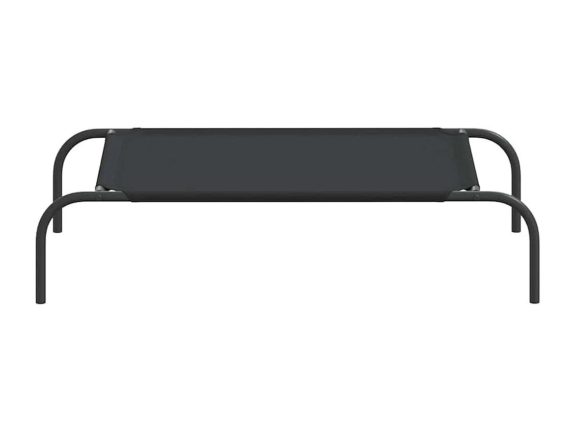 Cama elevada para perros negra 90x50x20 cm tela Oxford y acero
