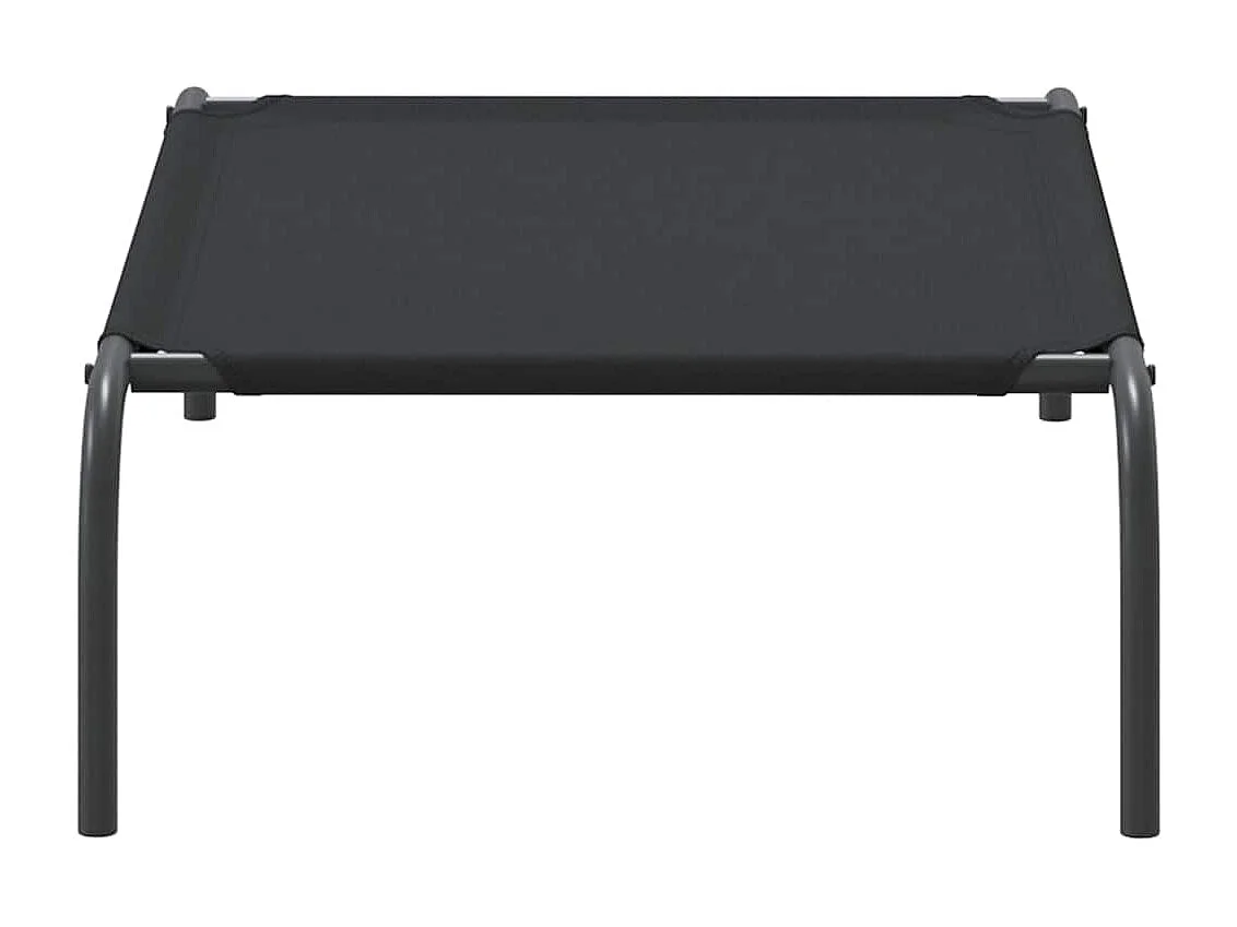 Cama elevada para perros negra 90x50x20 cm tela Oxford y acero