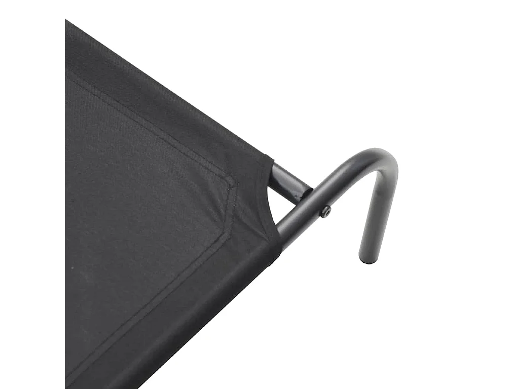 Cama elevada para perros negra 90x50x20 cm tela Oxford y acero