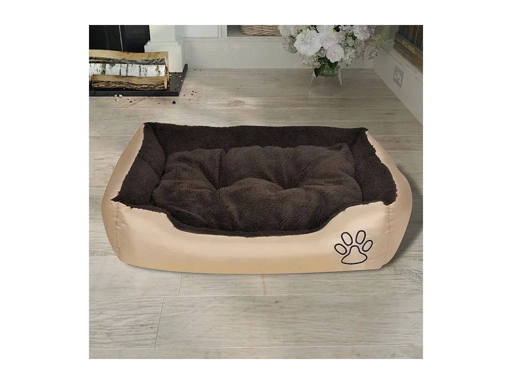 Lit chaud pour chiens avec coussin rembourrée L