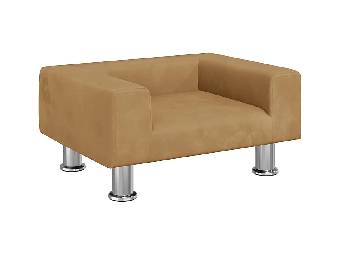 Cama para cães 50x40x26,5 cm veludo castanho