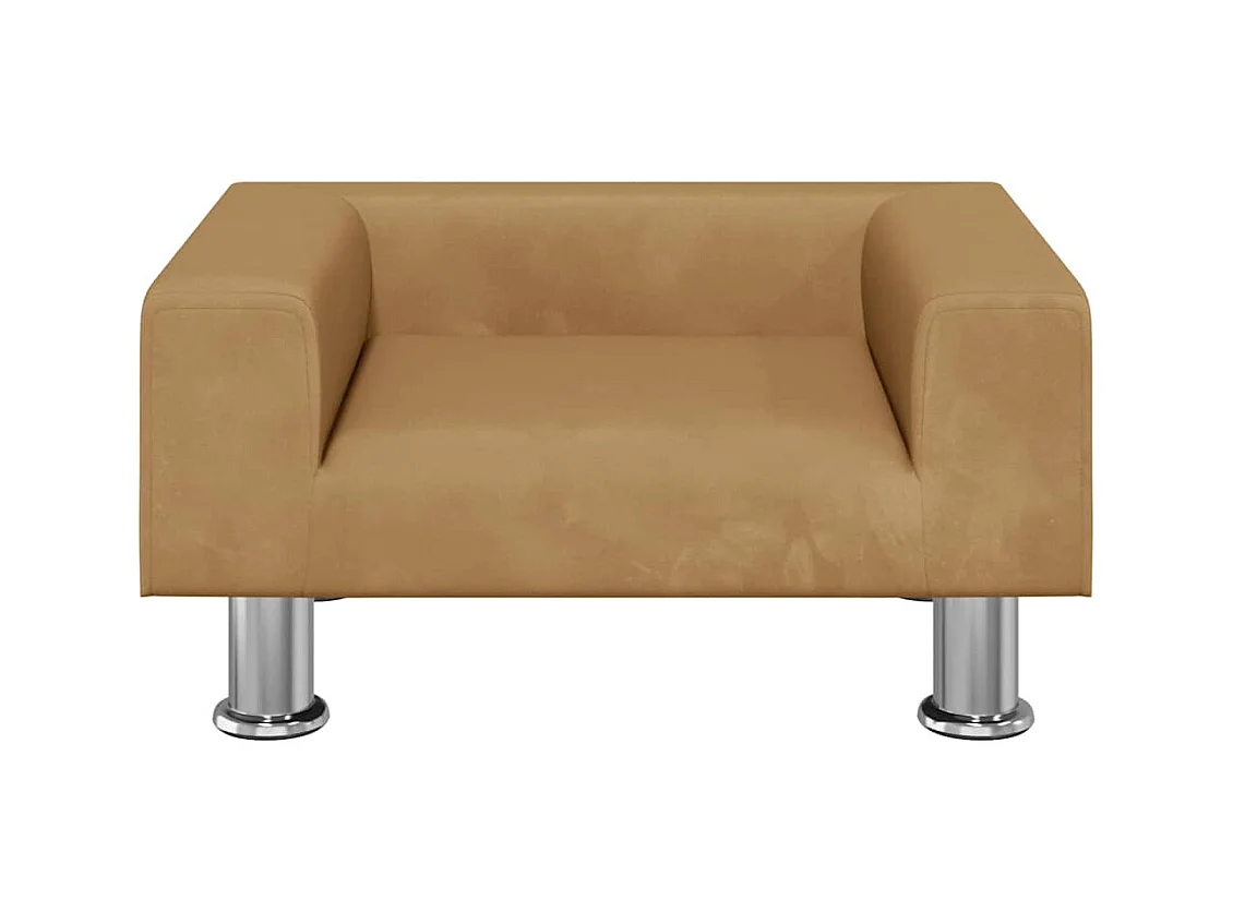 Cama para cães 50x40x26,5 cm veludo castanho