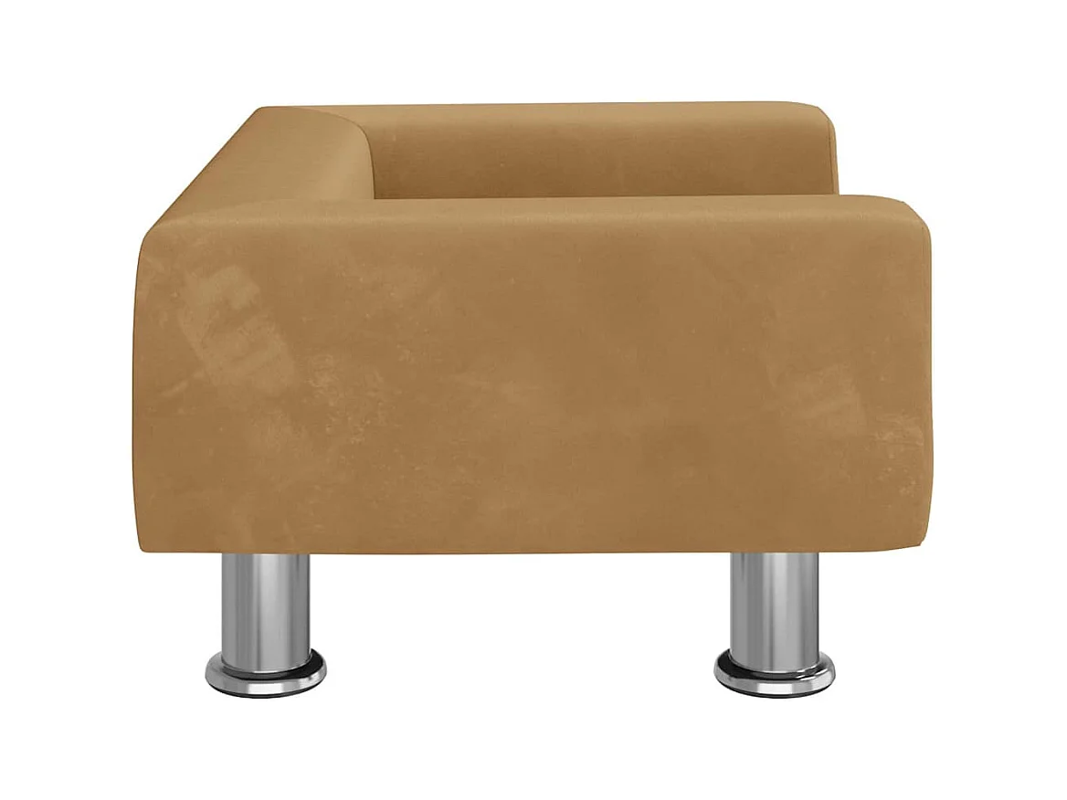 Cama para cães 50x40x26,5 cm veludo castanho