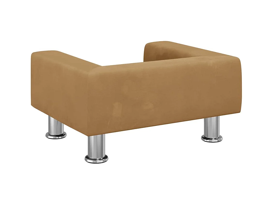 Cama para cães 50x40x26,5 cm veludo castanho