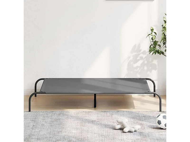 Cama para cães elevada 130x80x20cm tecido oxford e aço cinzento