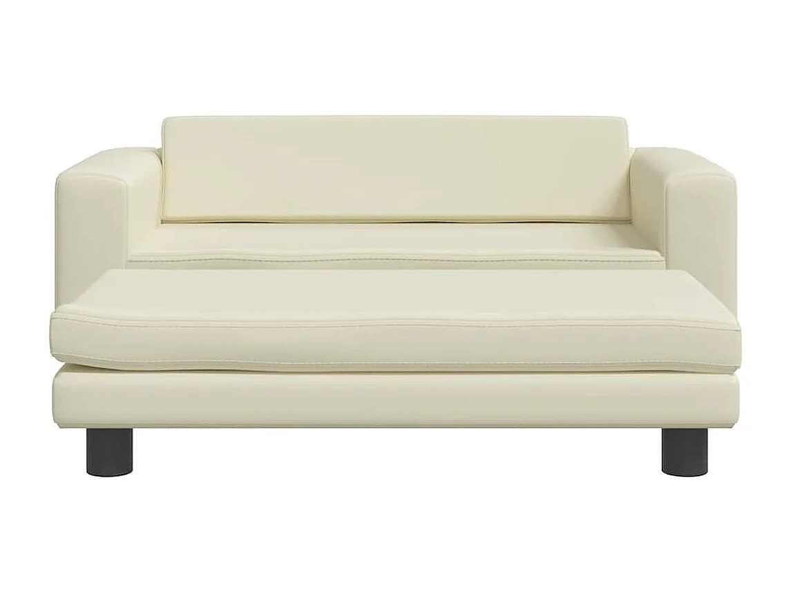 Lit pour chien avec extension crème 100x50x30 cm similicuir