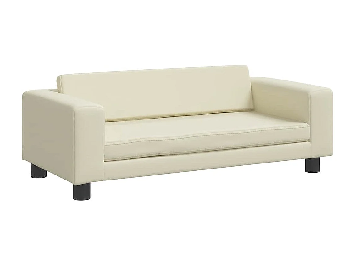 Lit pour chien avec extension crème 100x50x30 cm similicuir