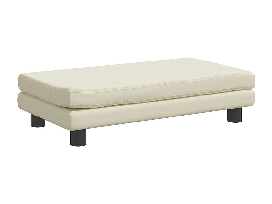 Lit pour chien avec extension crème 100x50x30 cm similicuir