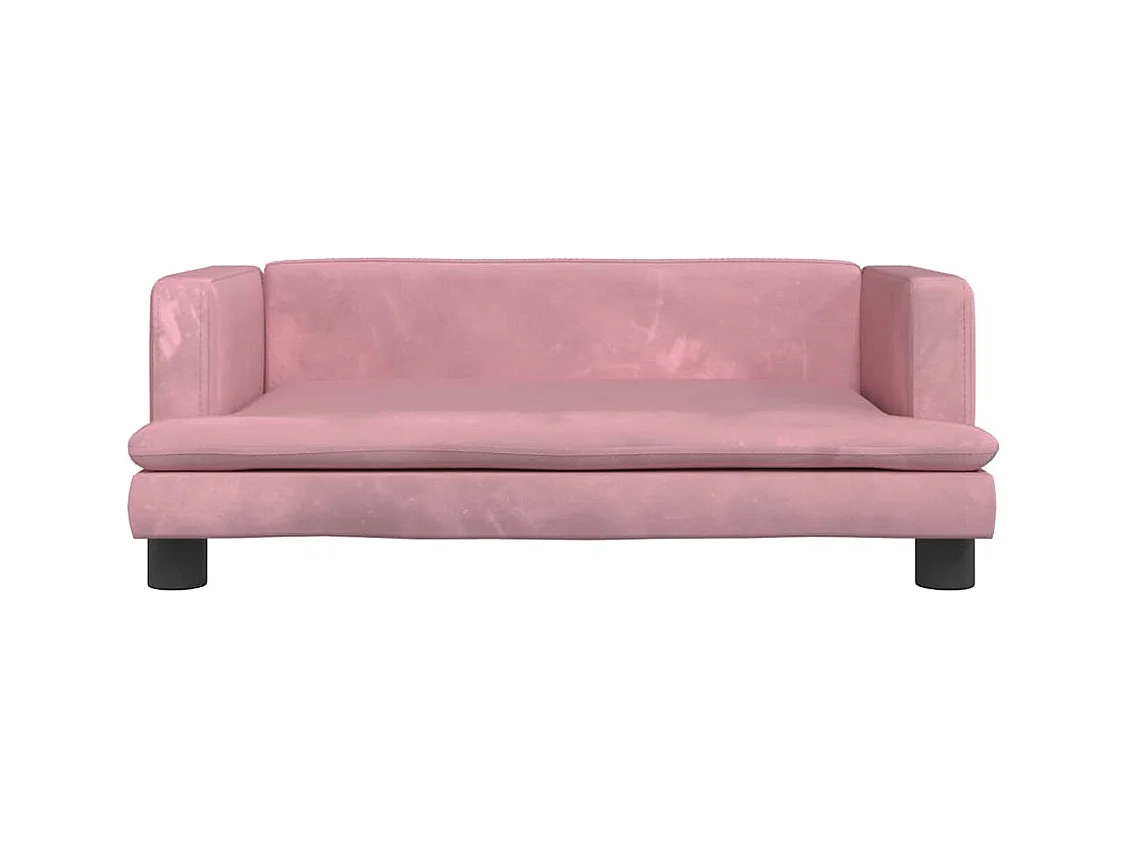 Cama para perros de terciopelo rosa 80x45x30 cm