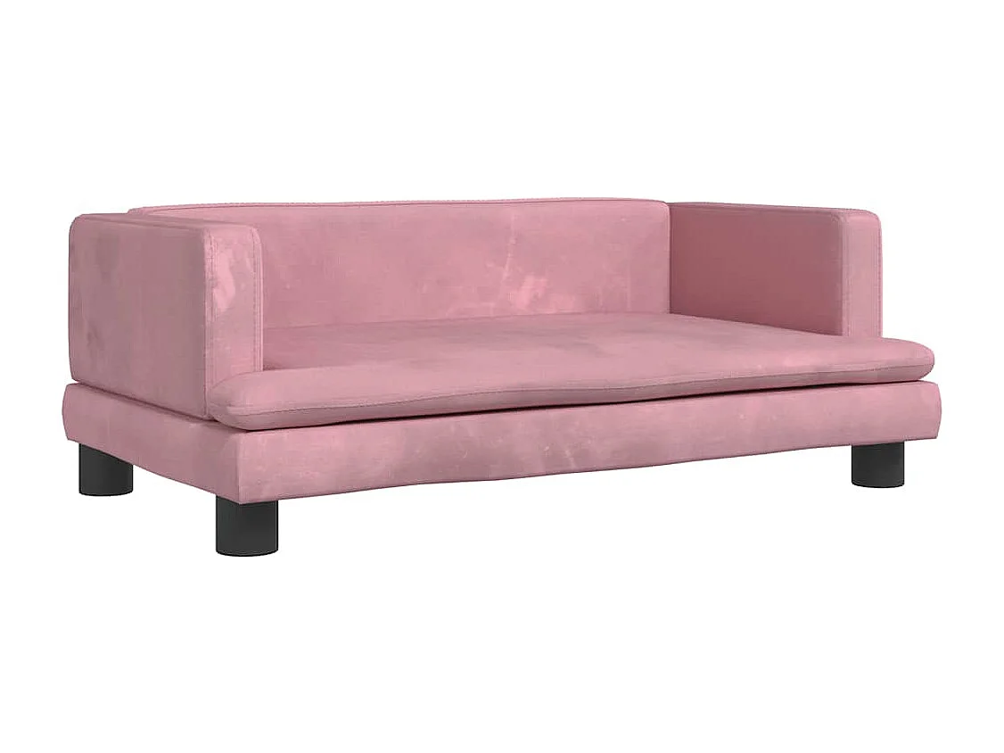 Cama para perros de terciopelo rosa 80x45x30 cm