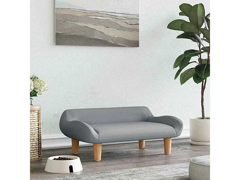 Cama para perros de tela gris claro 70x40x24 cm