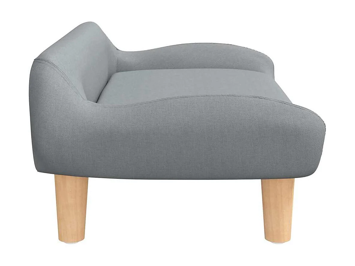 Lit pour chien gris clair 70x40x24 cm tissu