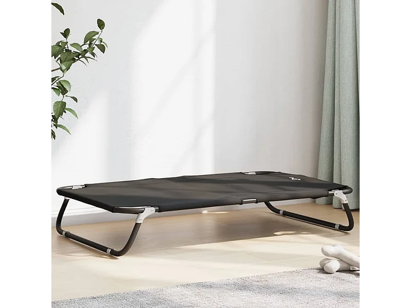 Cama para perros plegable tela oxford y acero gris antracita