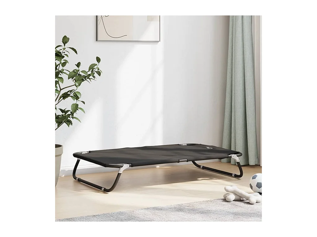 Cama para perros plegable tela oxford y acero gris antracita