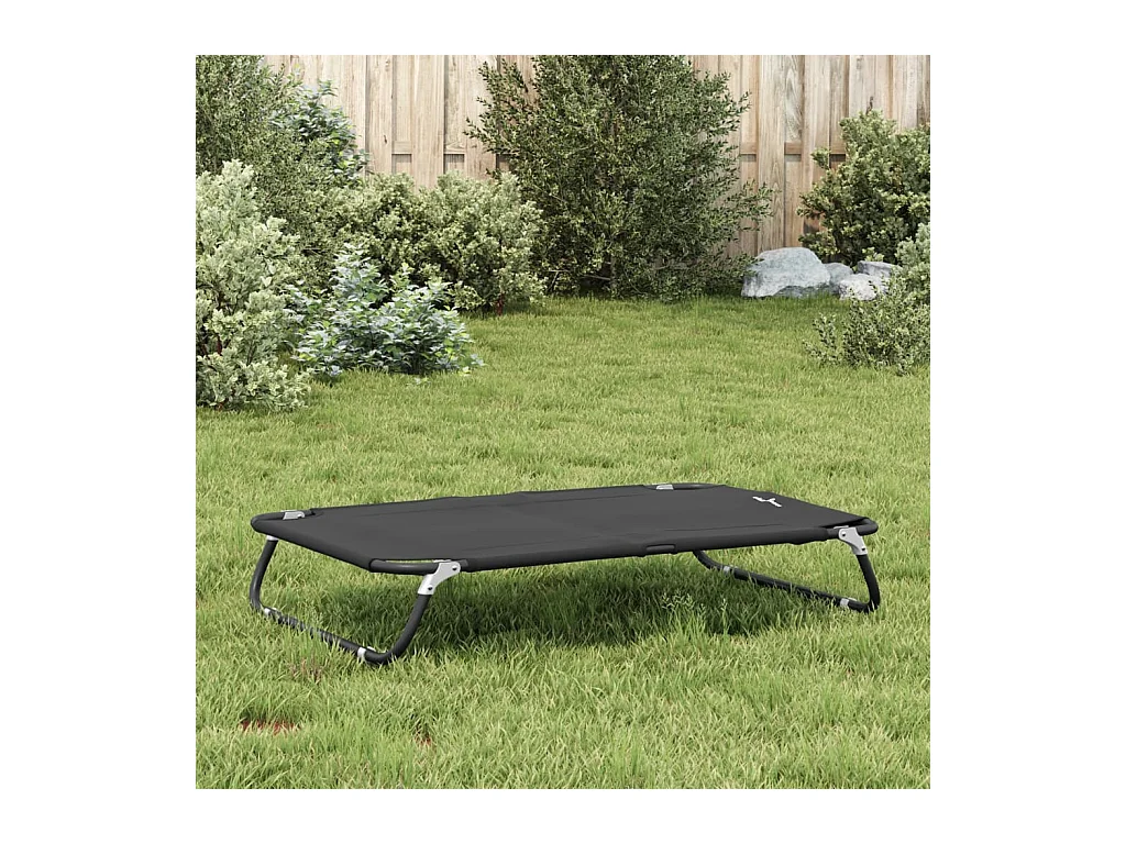 Cama para perros plegable tela oxford y acero gris antracita