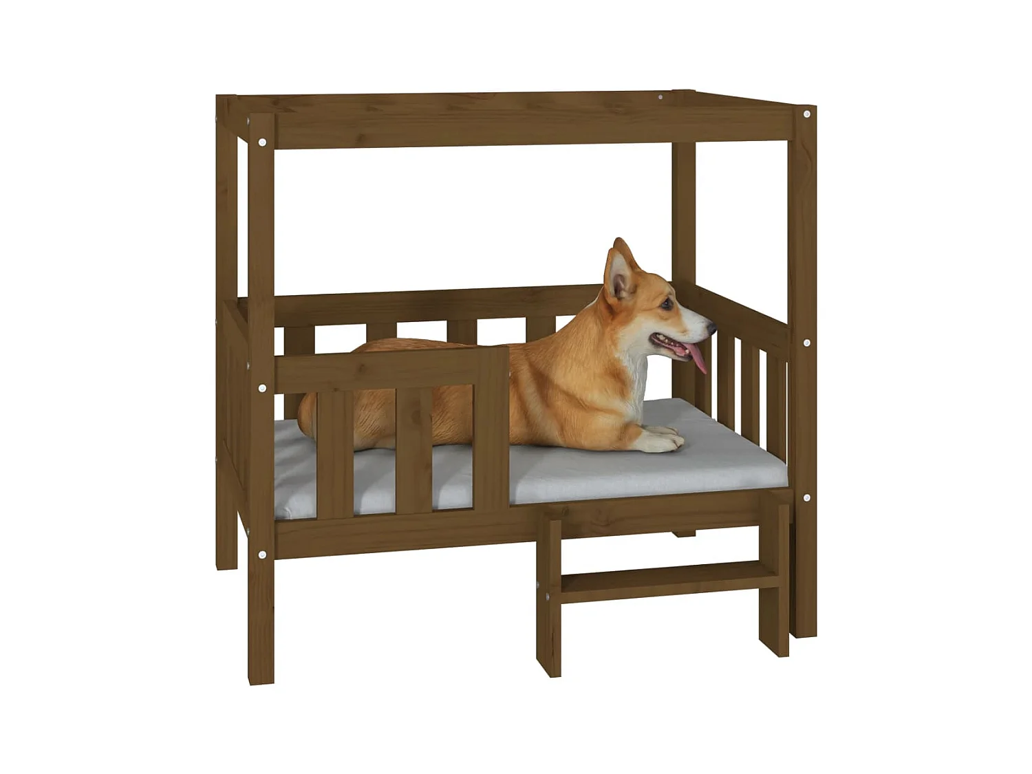 Cama para cães 95,5x73,5x90 cm pinho maciço castanho mel