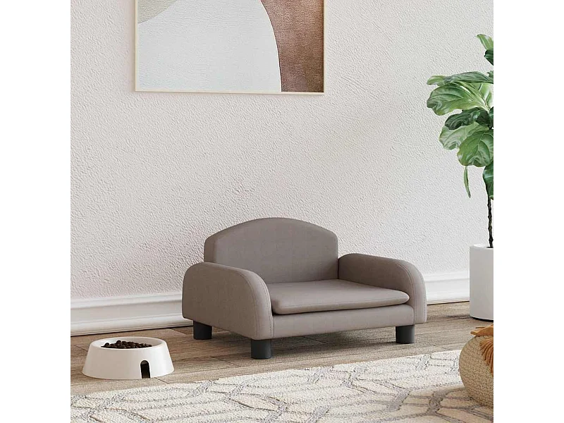 Cama para perros de tela gris taupe 50x40x30 cm