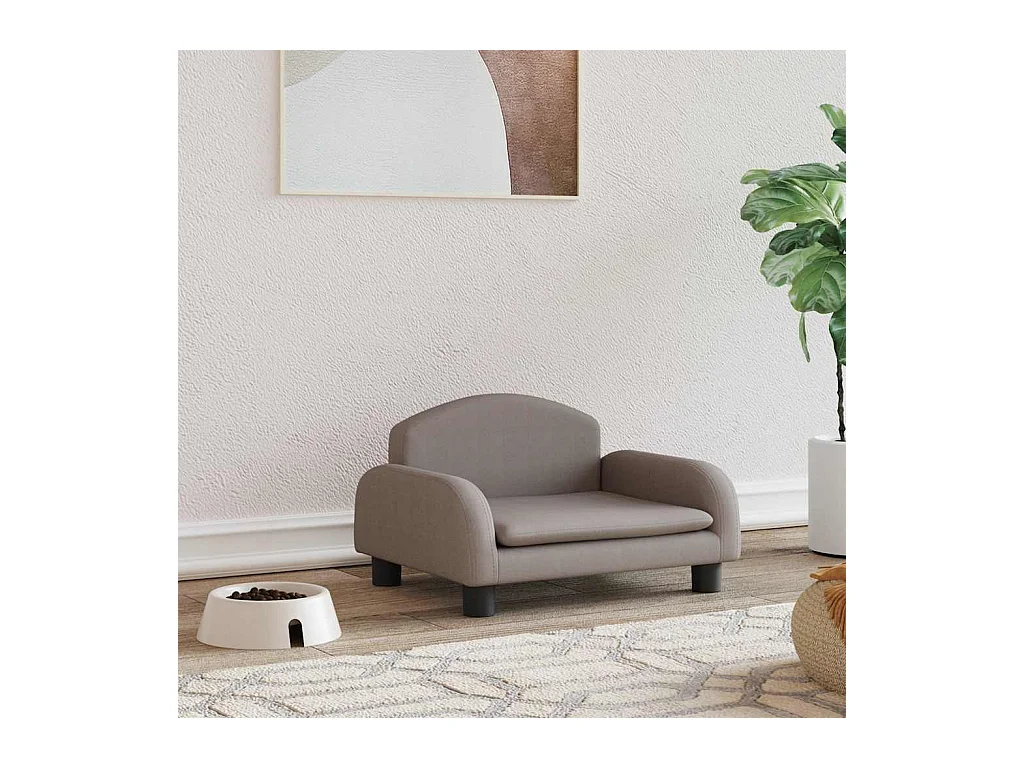 Cama para perros de tela gris taupe 50x40x30 cm