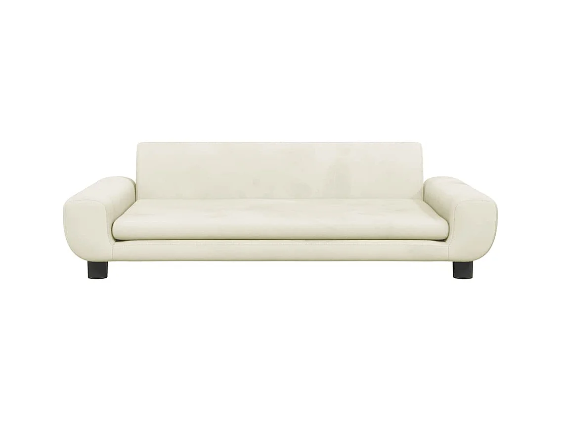 Cama para perros de terciopelo crema 100x54x33 cm
