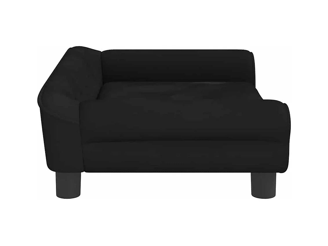 Cama para perros de terciopelo negra 70x48x22 cm