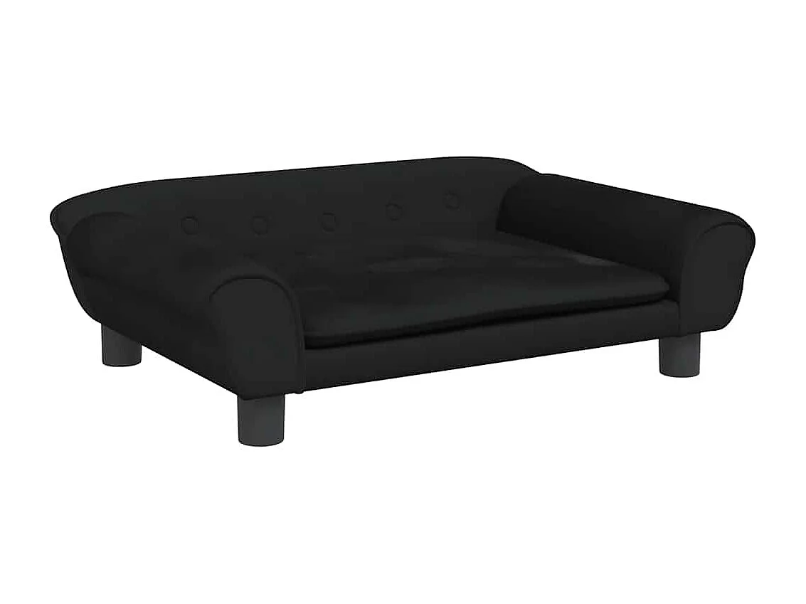 Lit pour chien noir 70x48x22 cm velours