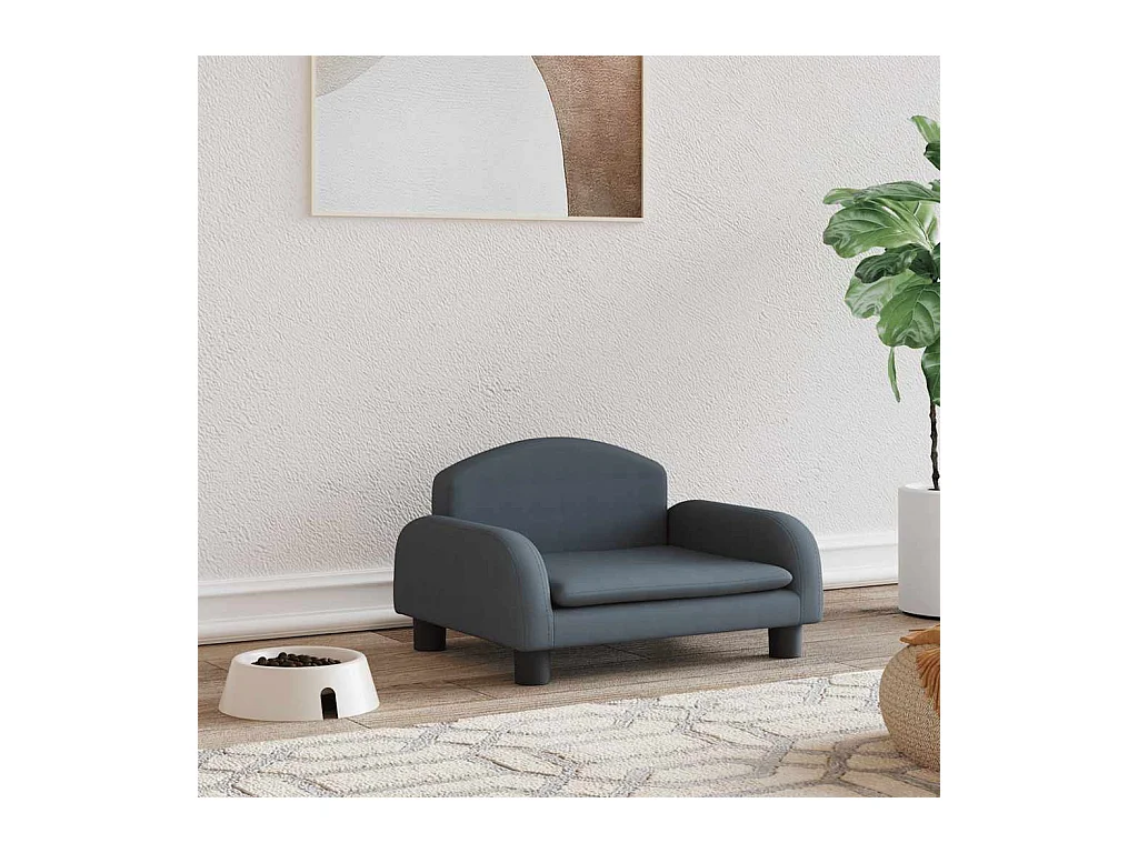 Cama para perros de tela gris oscuro 50x40x30 cm