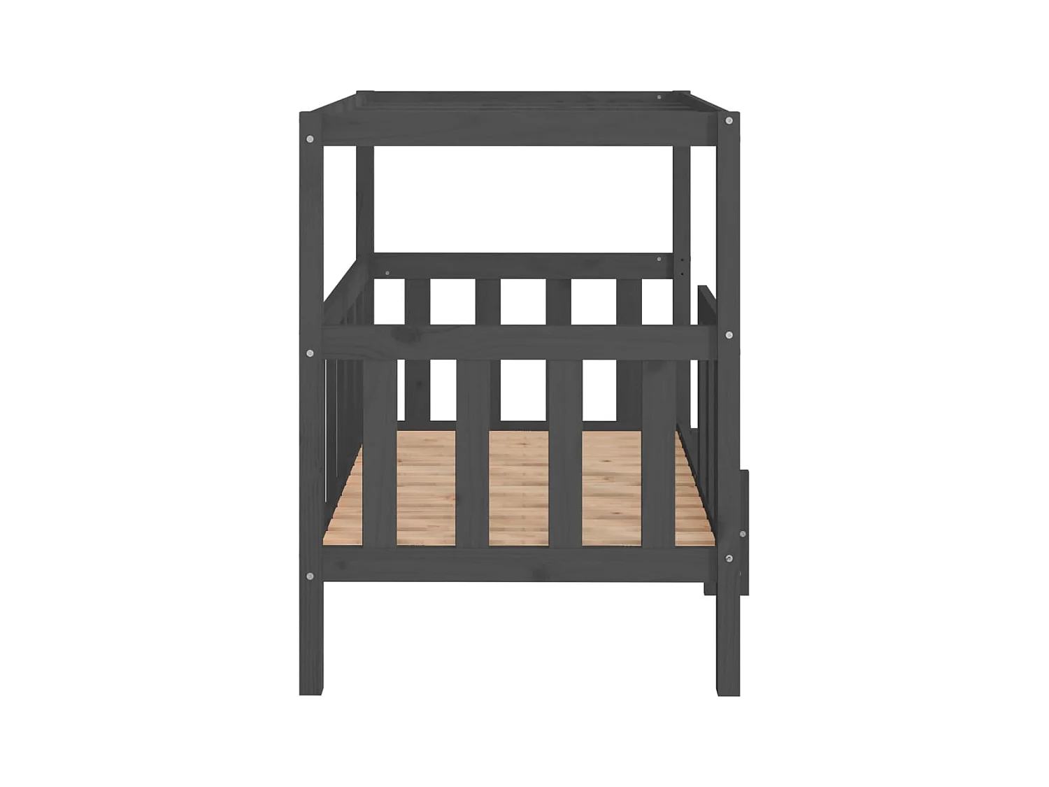 Cama para perros madera maciza de pino gris 105,5x83,5x100 cm