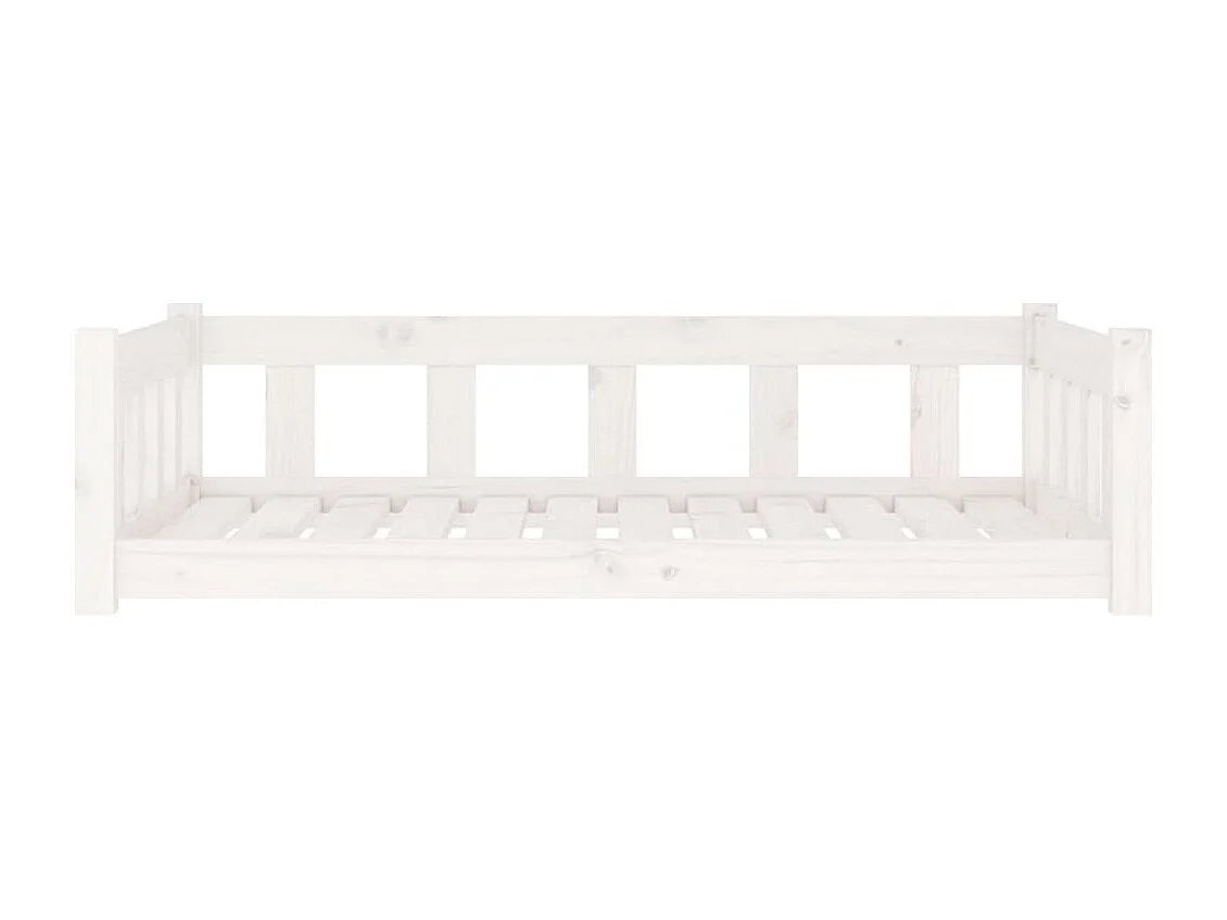 Lit pour chien blanc 105,5x75,5x28 cm bois de pin solide