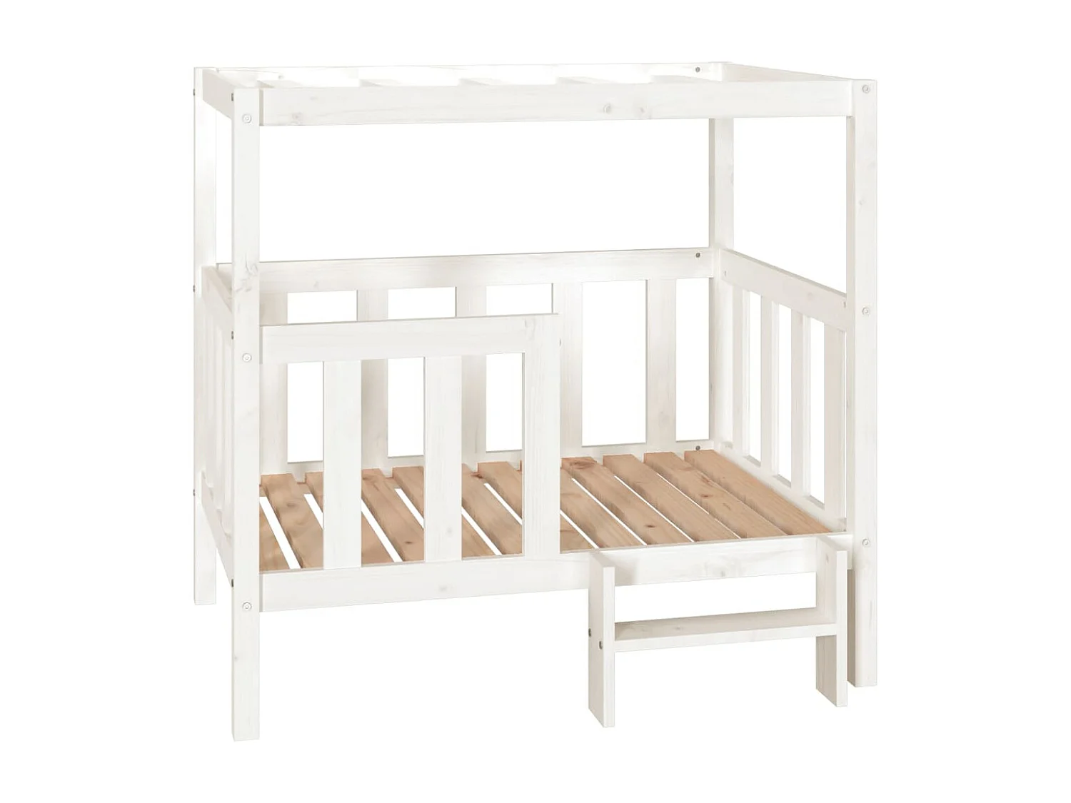 Lit pour chien Blanc 105,5x83,5x100 cm Bois de pin solide