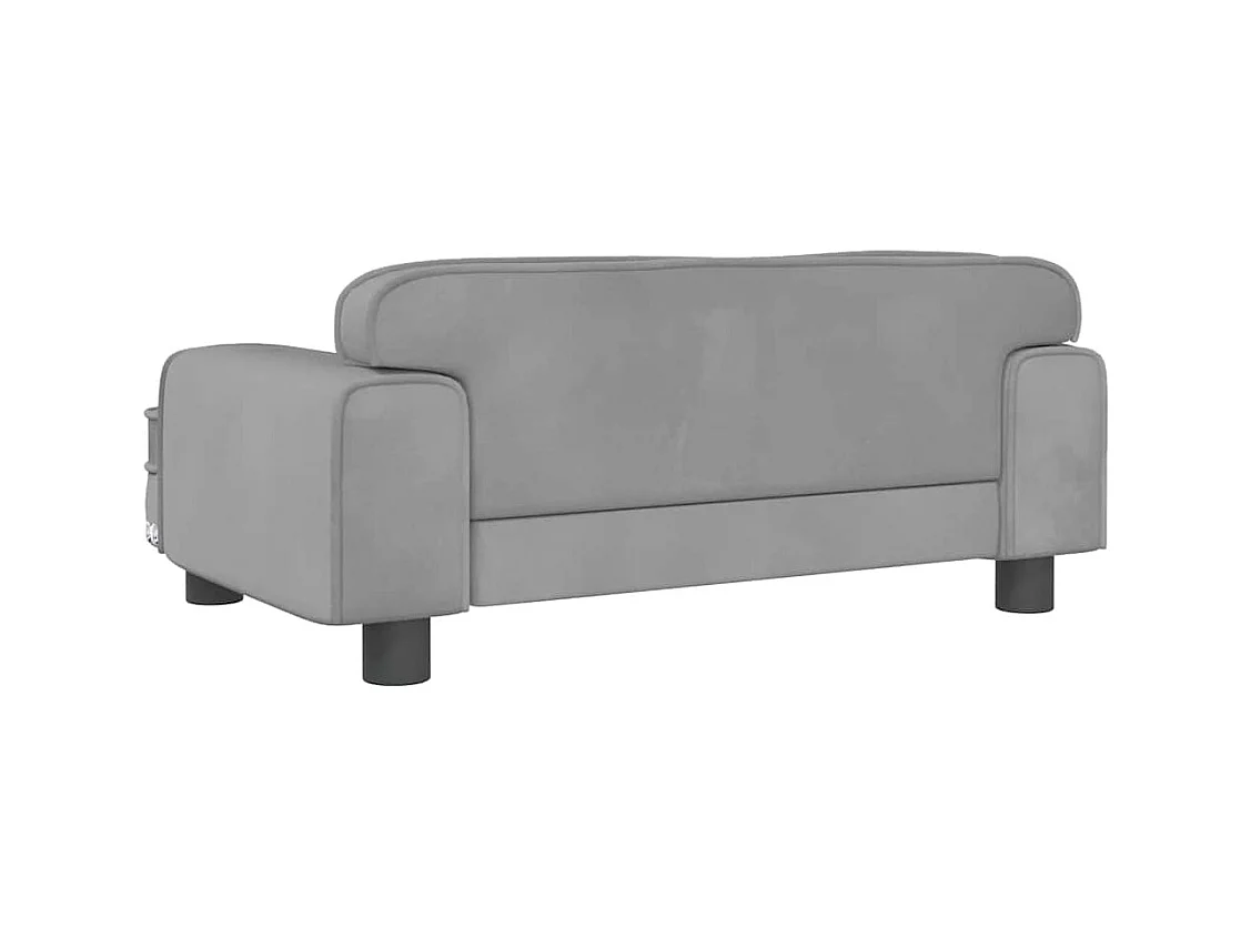 Cama para cães 70x45x30 cm veludo cinzento-claro