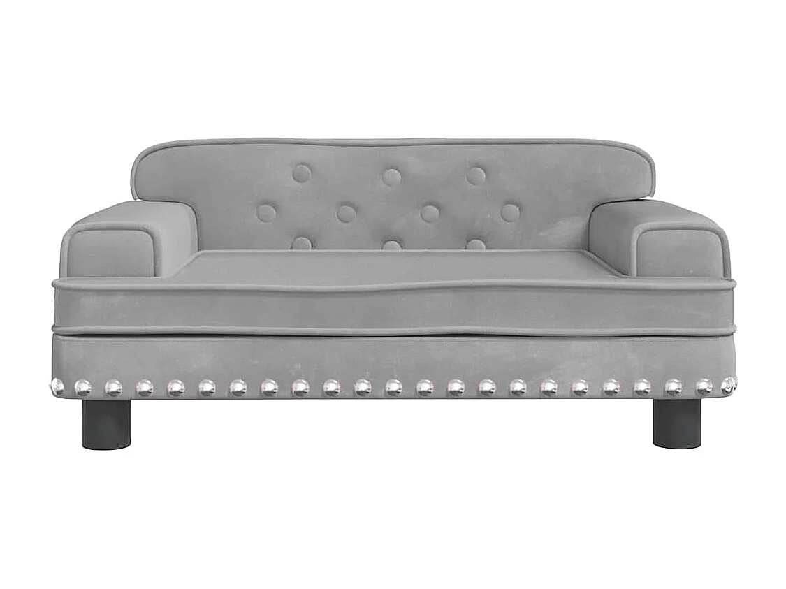 Cama para cães 70x45x30 cm veludo cinzento-claro