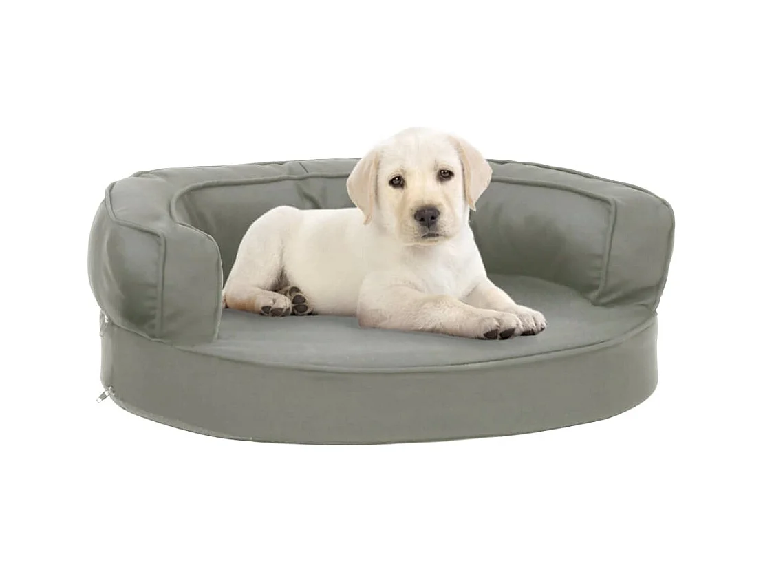 Colchón para cama de perro ergonómico aspecto lino gris 60x42cm