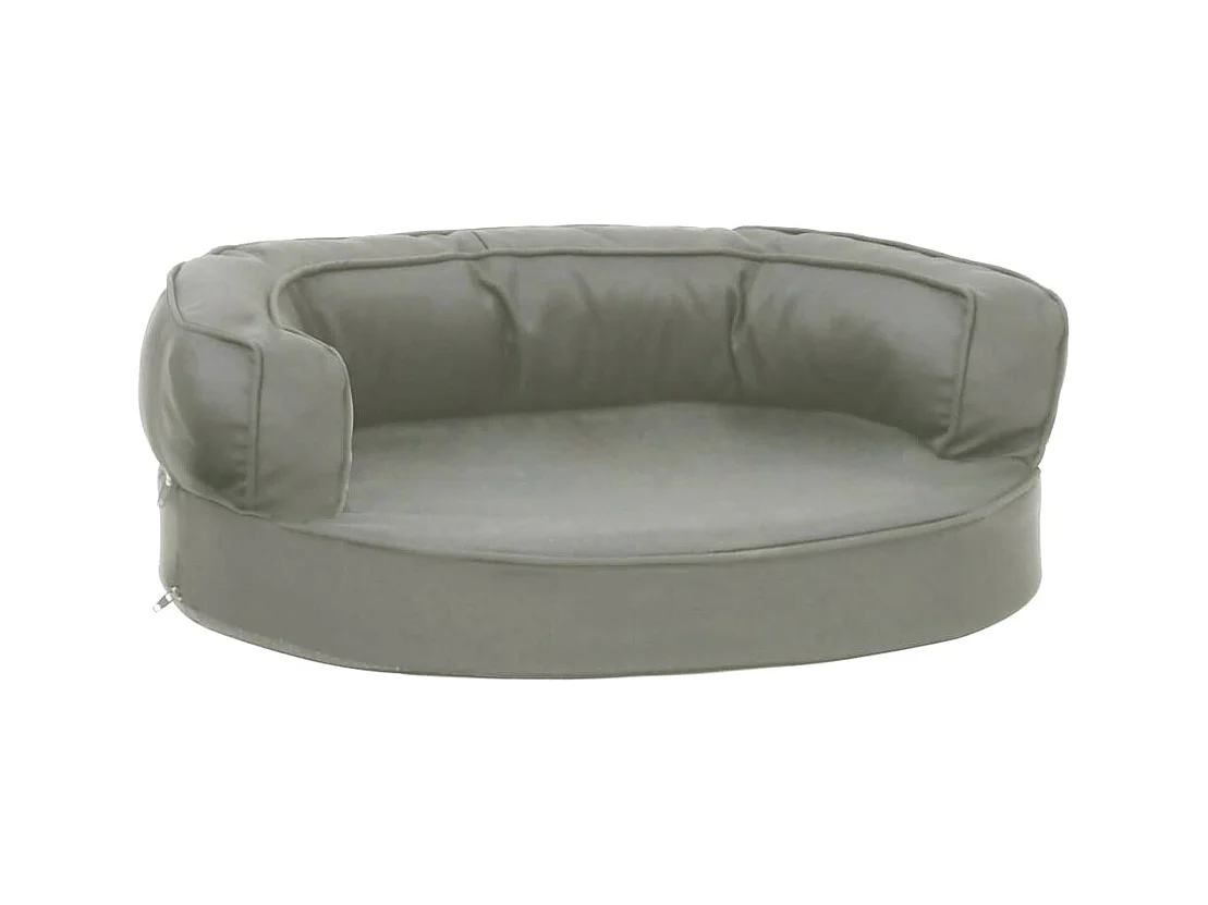 Colchón para cama de perro ergonómico aspecto lino gris 60x42cm