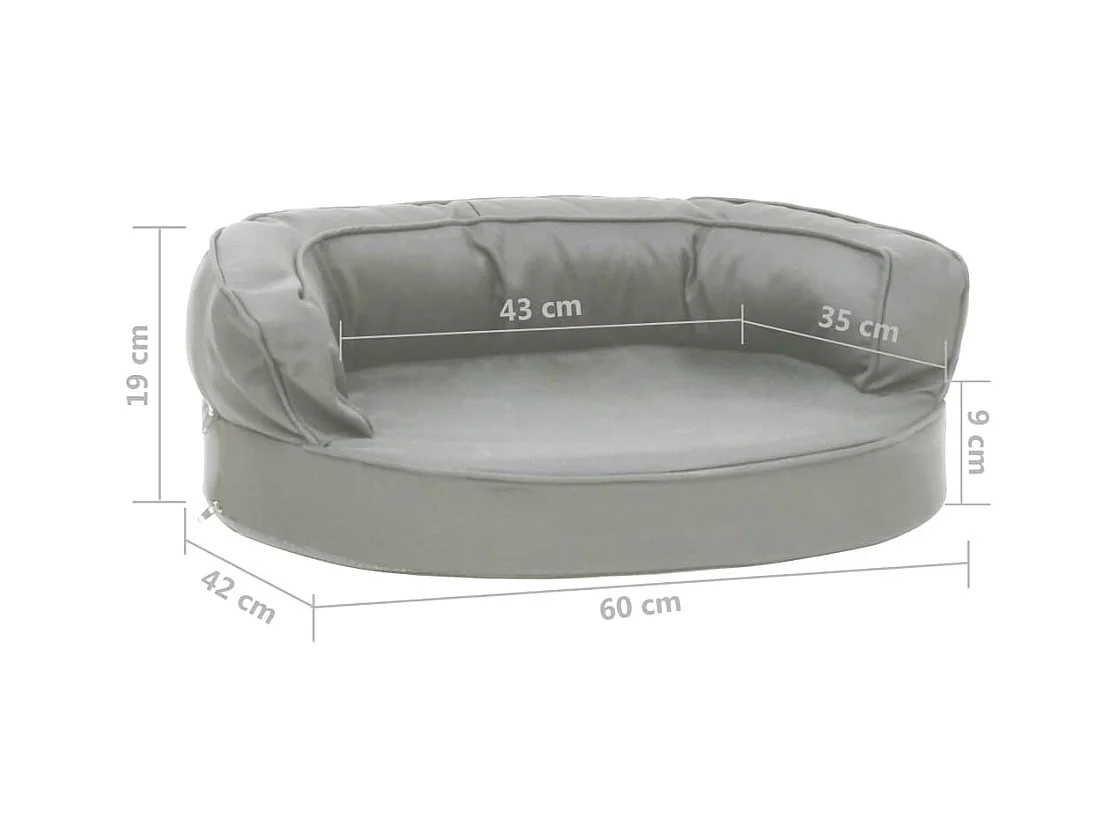 Colchón para cama de perro ergonómico aspecto lino gris 60x42cm
