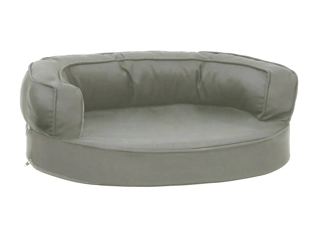Matelas de lit ergonomique de chien 60x42 cm Aspect de lin Gris