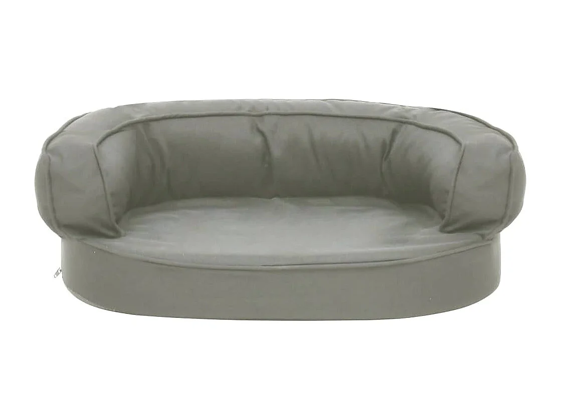Matelas de lit ergonomique de chien 60x42 cm Aspect de lin Gris