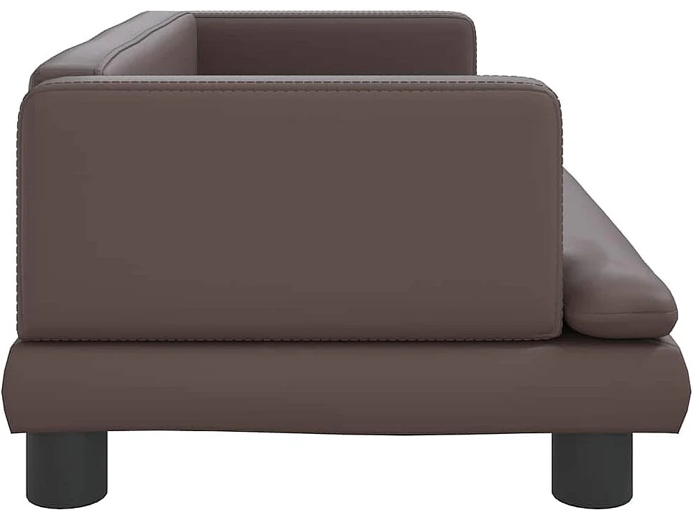 Cama para perros de cuero sintético marrón 80x45x30 cm