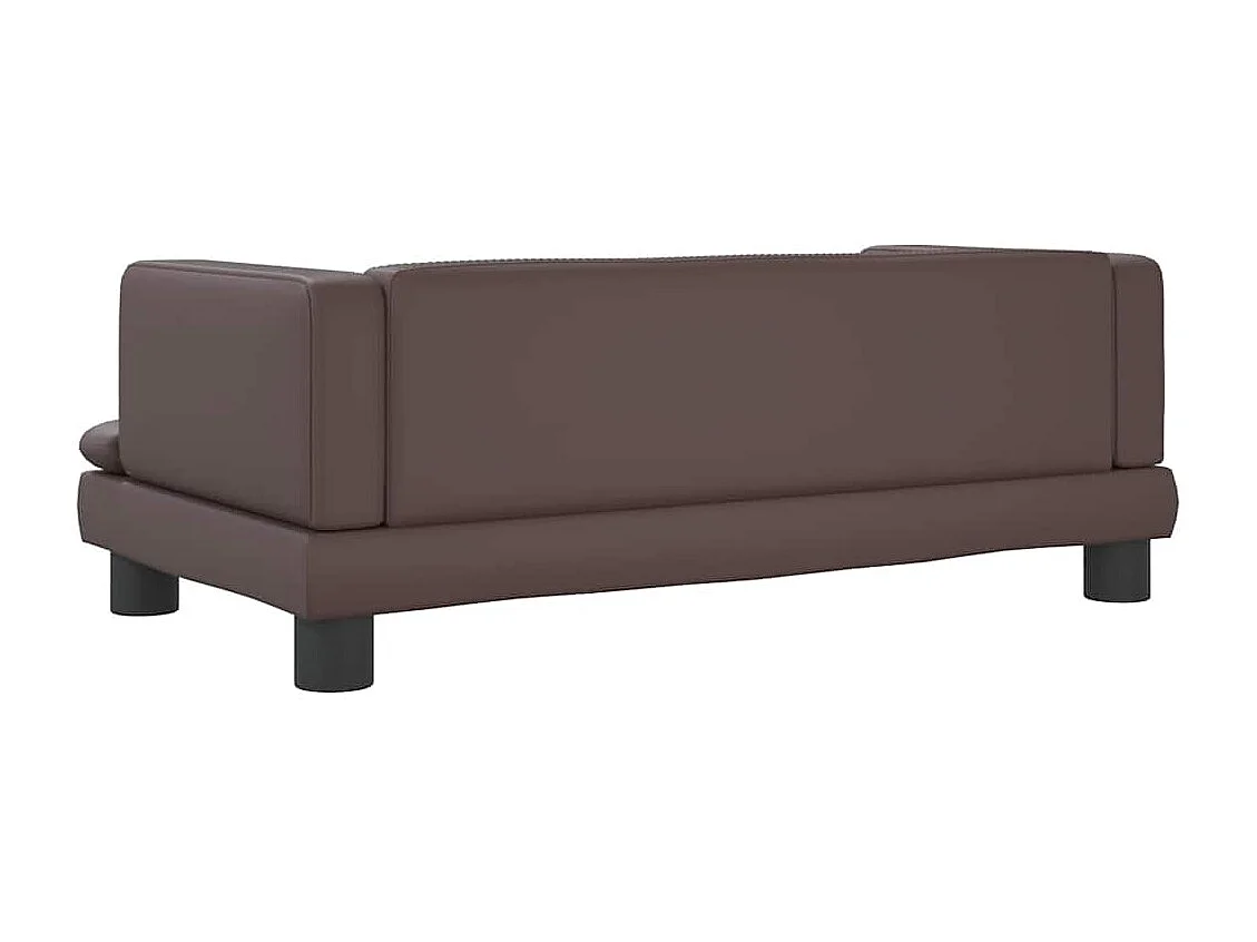Cama para perros de cuero sintético marrón 80x45x30 cm