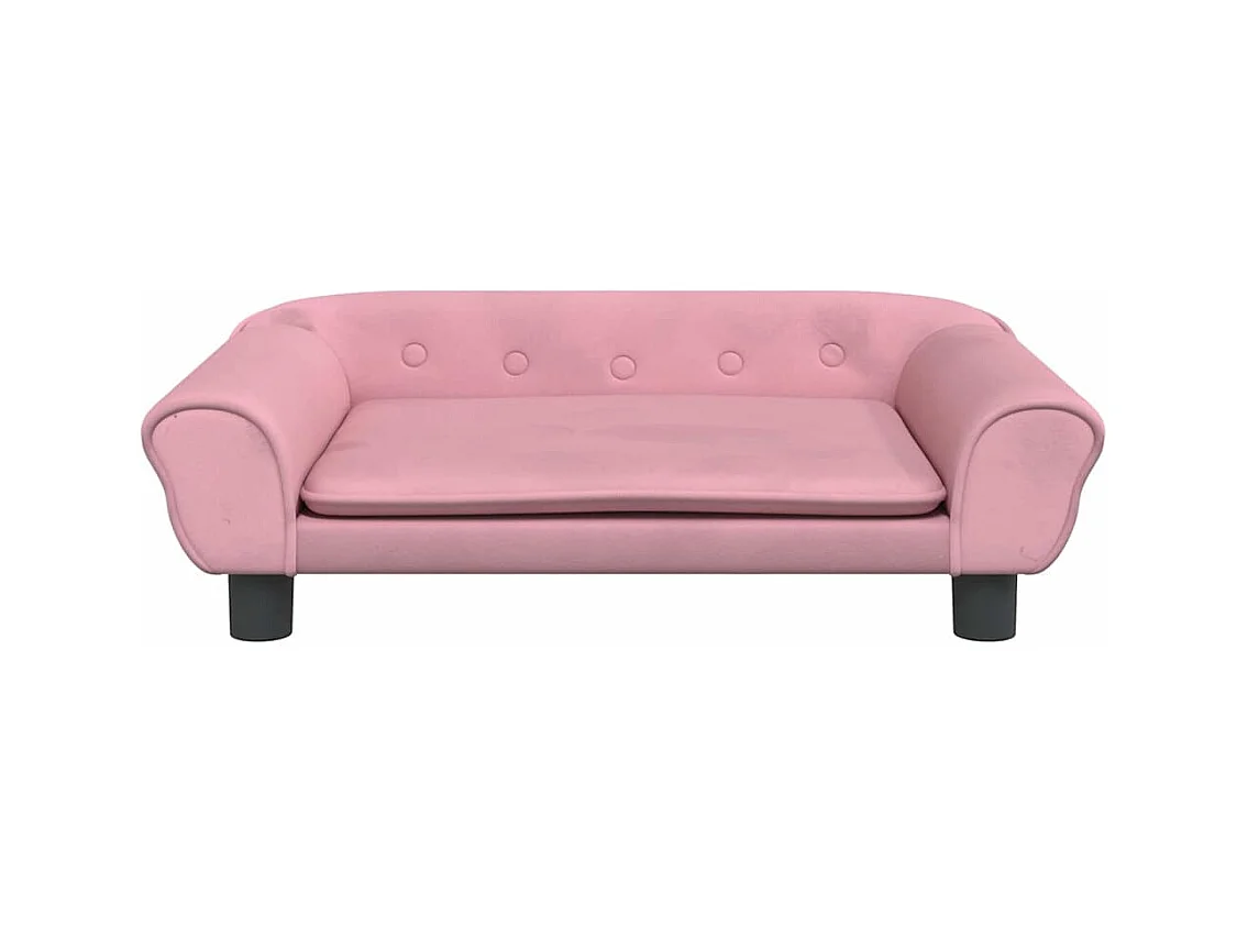 Cama para perros de terciopelo rosa 70x48x22 cm