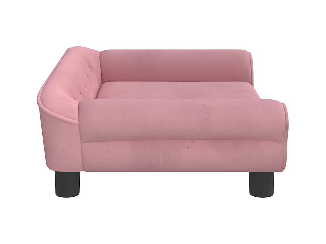 Cama para perros de terciopelo rosa 70x48x22 cm