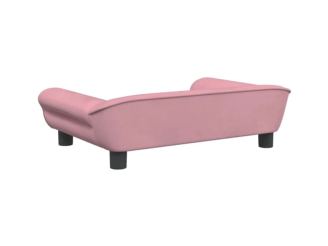 Cama para perros de terciopelo rosa 70x48x22 cm
