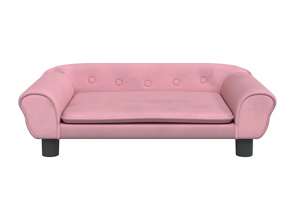 Lit pour chien rose 70x48x22 cm velours