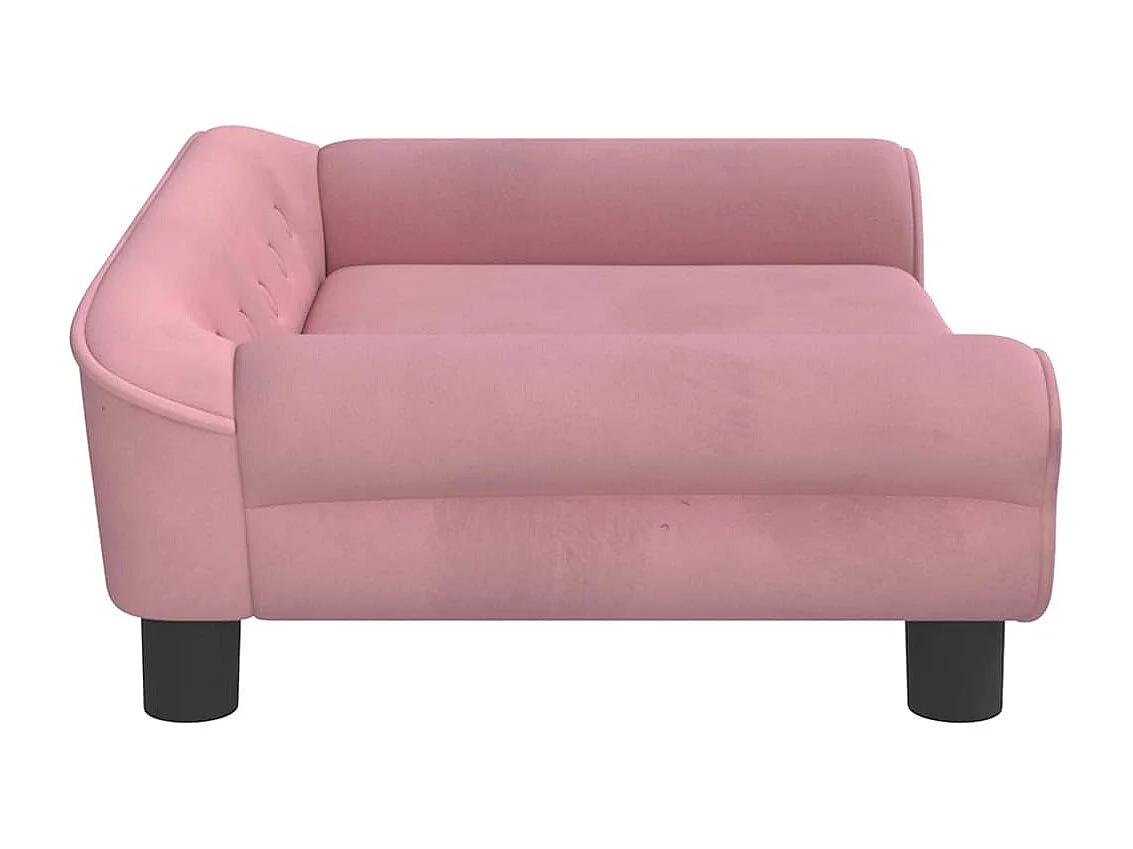 Lit pour chien rose 70x48x22 cm velours