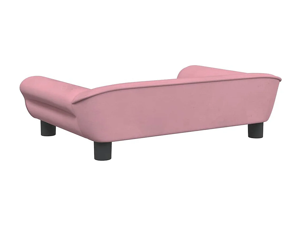 Lit pour chien rose 70x48x22 cm velours
