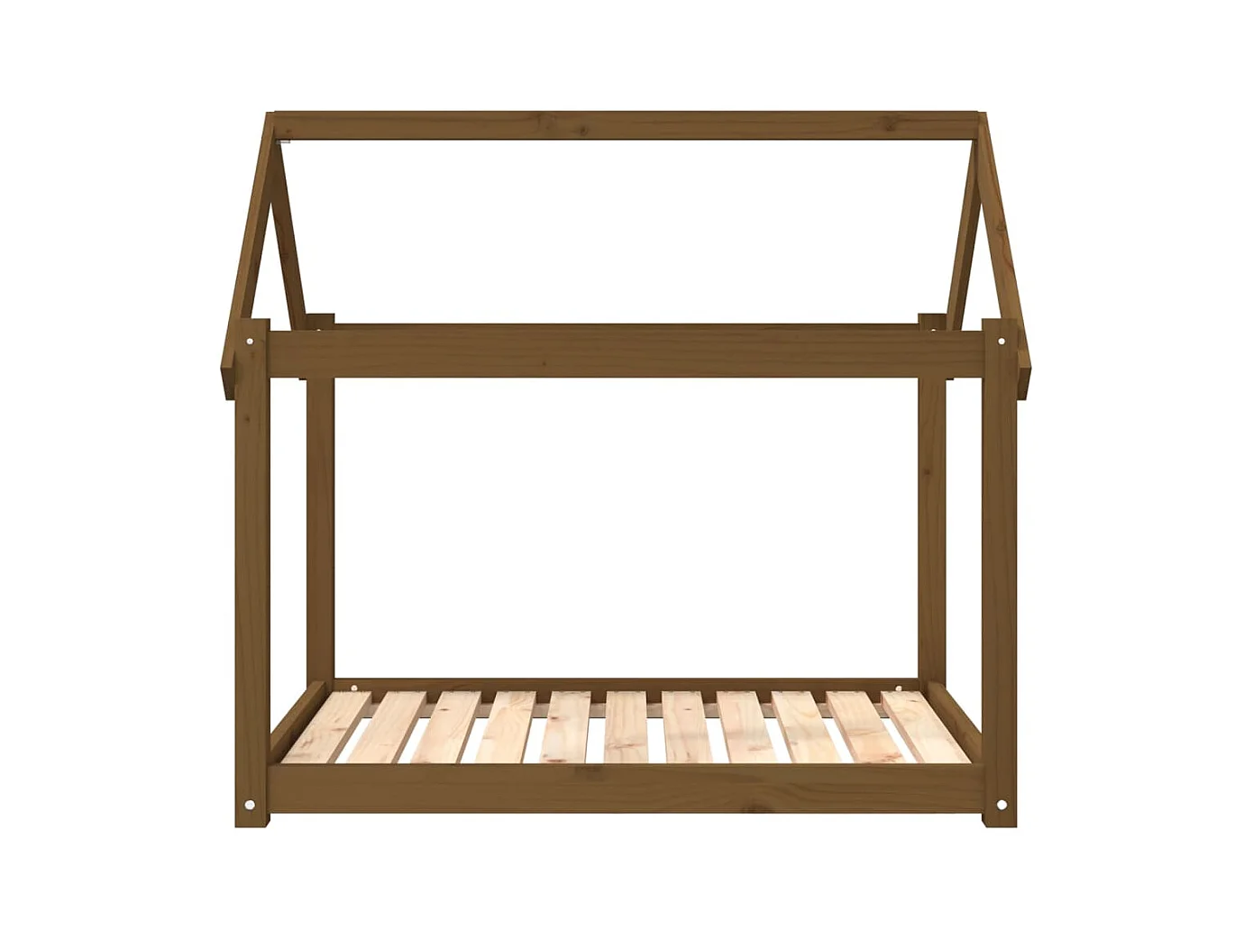 Cama para perros madera maciza pino marrón miel 101x70x90 cm