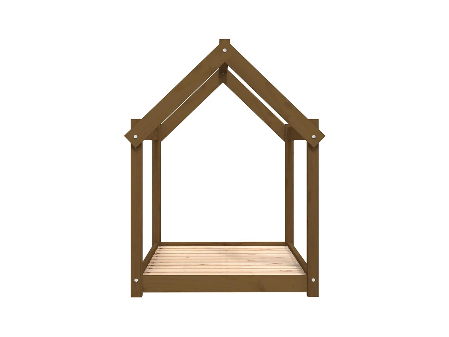 Cama para perros madera maciza pino marrón miel 101x70x90 cm