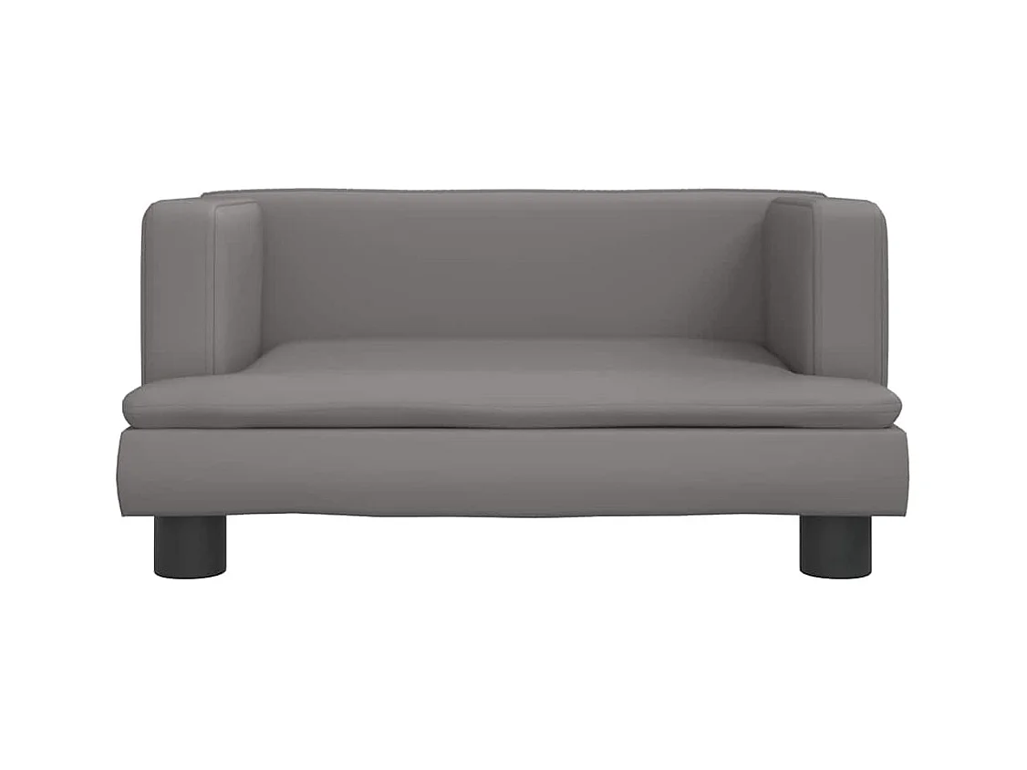 Cama para cães 60x40x30 cm couro artificial cinzento