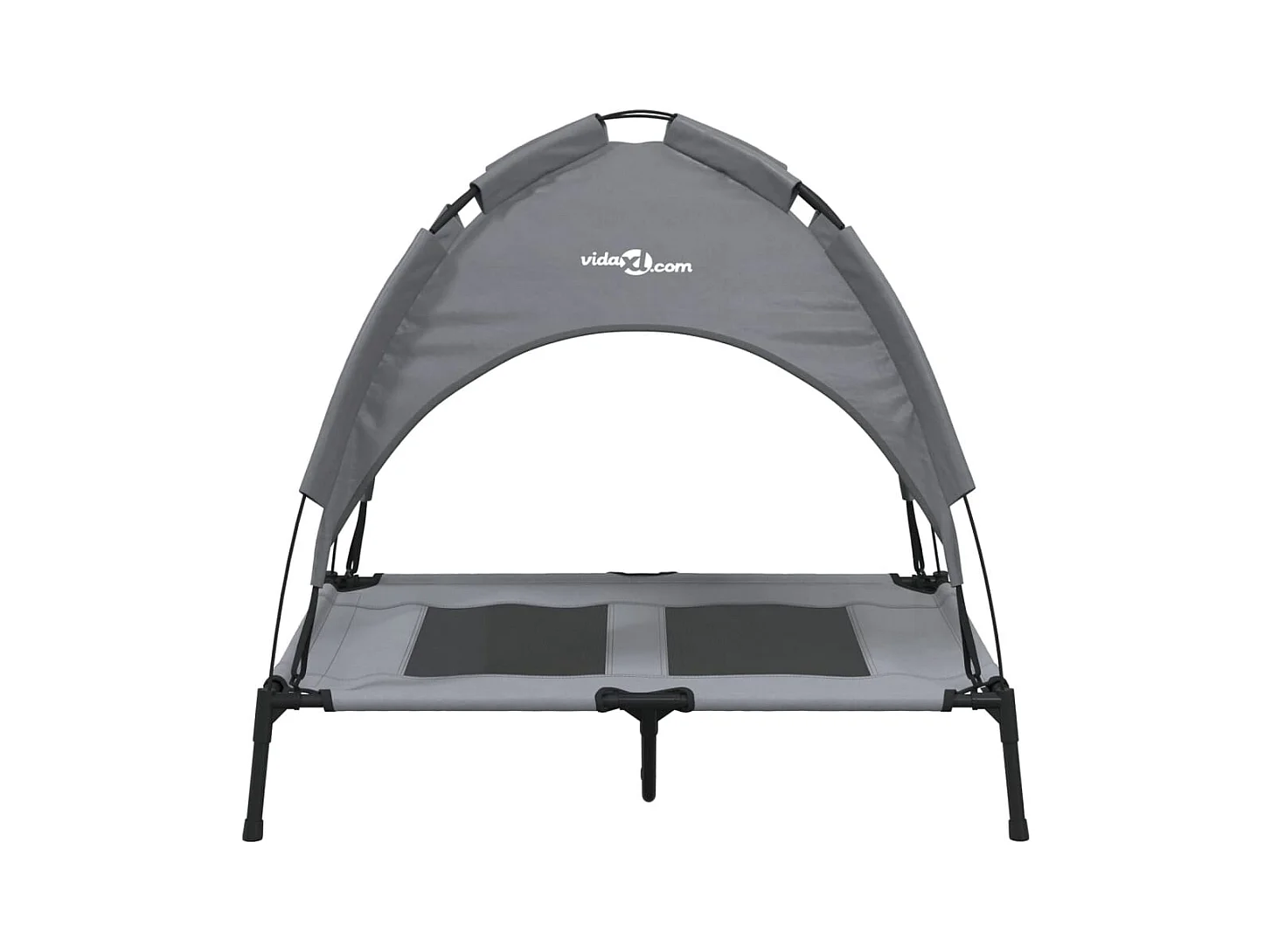 Cama para cães com toldo tecido oxford e aço antracite