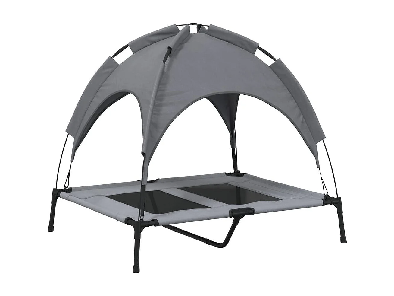 Lit pour chien avec auvent anthracite tissu Oxford et acier