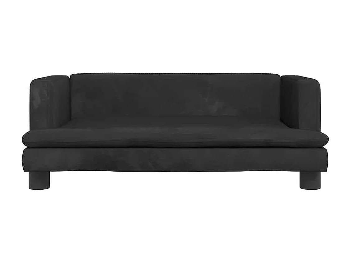 Lit pour chien noir 80x45x30 cm velours